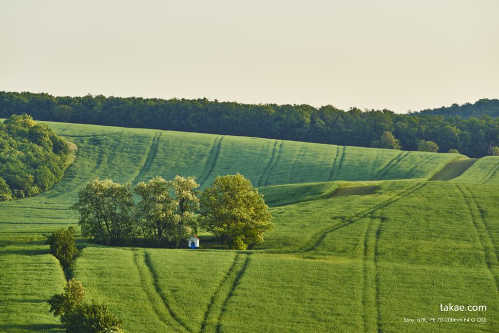 望遠ズームSEL70200Gのテレ端200mmでの撮影だったので、本来は手ぶれ補正をオフにして三脚を立てて撮影をしたいシーン。雲が激しく動いており、狙った陰影が終わる寸前だったので、手ぶれ補正をONにして、車中から手持ちで撮影した。